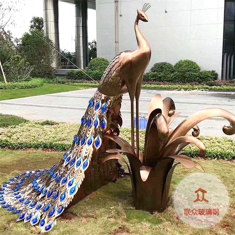 大型不銹鋼雕塑定制戶外鳳凰海豚鹿鯨魚圓環公園學校園林景觀擺件