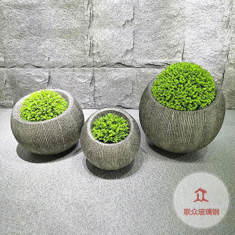 玻璃鋼花盆景觀藝術品落地花盆戶外商場別墅酒店美陳花瓶擺件新款