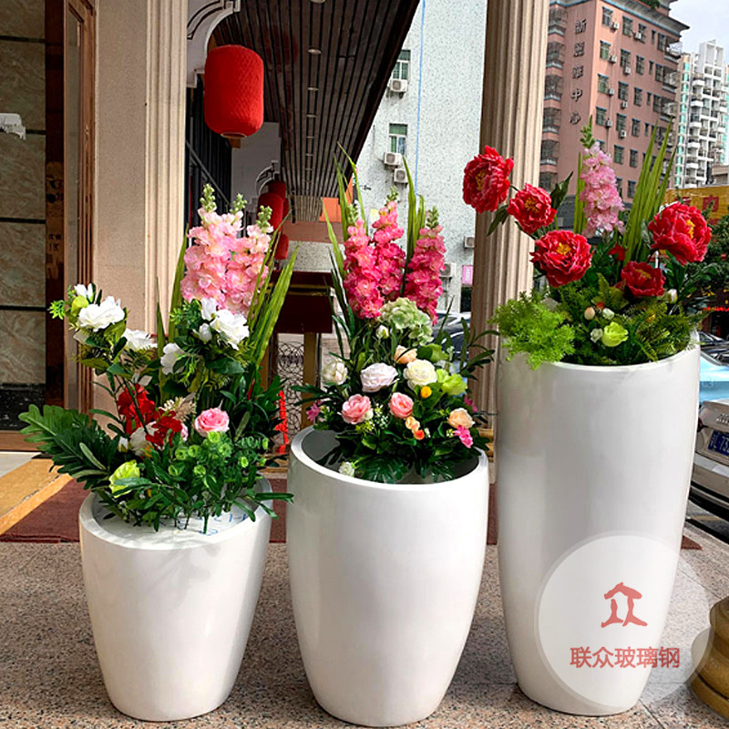 玻璃鋼球形花盆商場花缽戶外組合花器創意種植花箱酒店裝飾大花瓶
