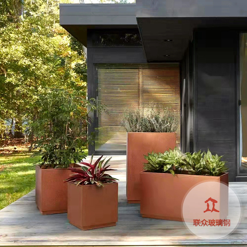 廠家直銷玻璃鋼花箱方形花箱組合花箱現貨市政花箱戶外大花箱廠家