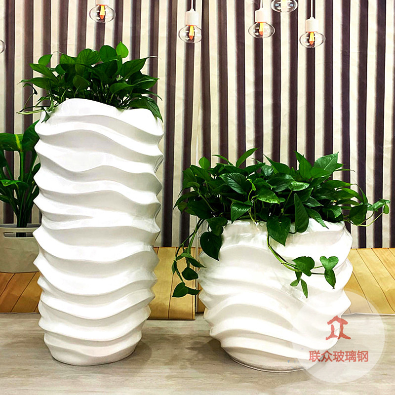 廠價銷售落地花瓶立體綠化玻璃鋼花盆盆栽多肉辦公室仿玻璃鋼裝飾