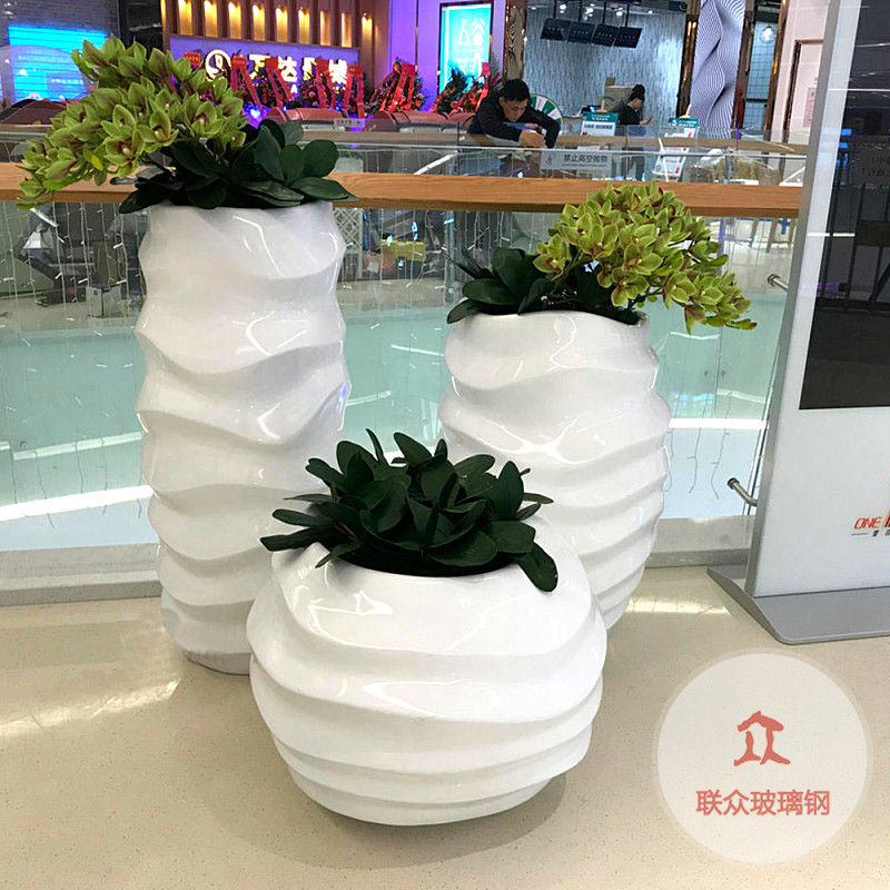 商場玻璃鋼花盆戶外大花箱玻璃纖維油漆花瓶酒店廣場公園小區學校