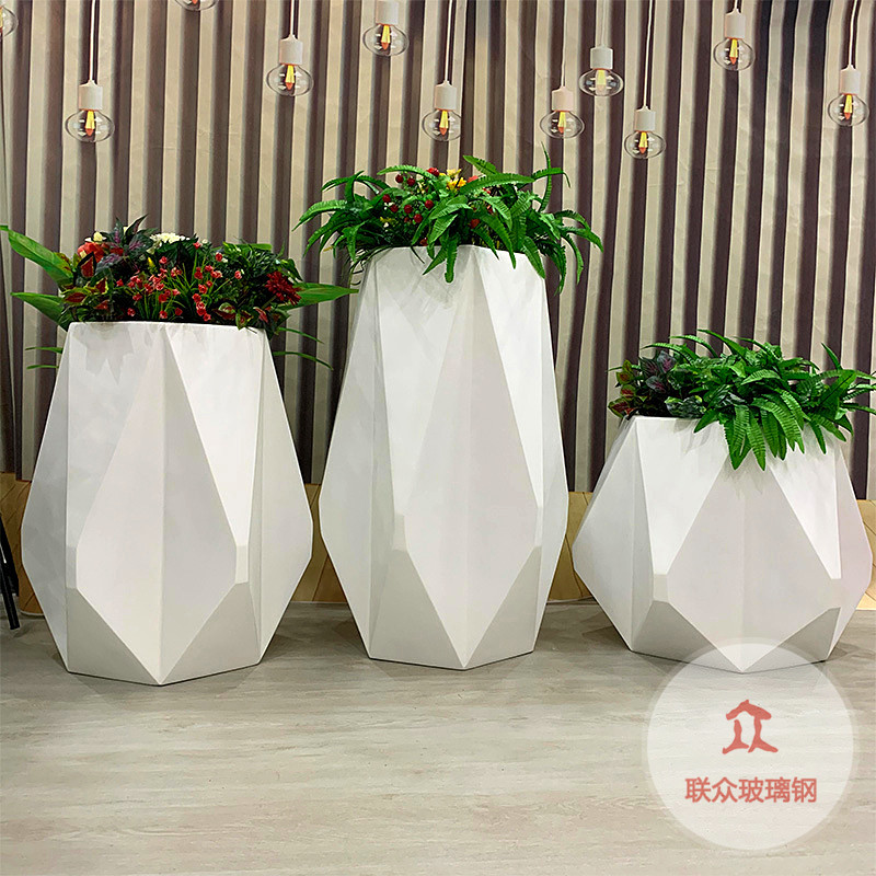 玻璃鋼小區道路公園樓盤花盆售樓處電梯口商場廣場方形大花盆廠家