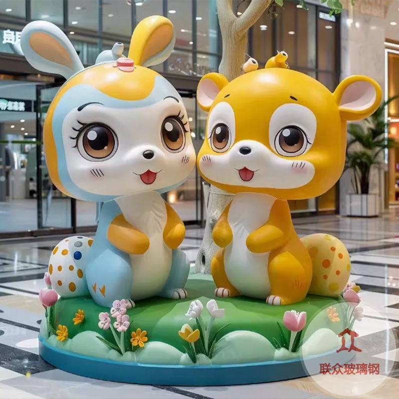 大熊貓玻璃鋼雕塑工藝品戶外網紅打卡園林花園景區售樓部裝飾擺件