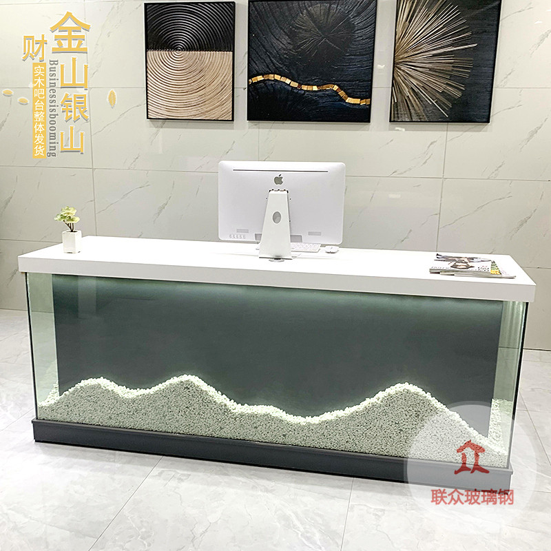 玻璃鋼前臺定制創意異形烤漆接待臺吧臺收銀臺服務臺導診臺咨詢臺