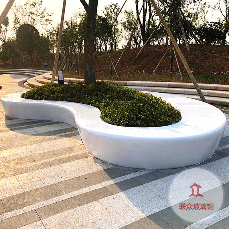 戶外玻璃鋼座椅公園廣場休息區異形長條坐凳園林景觀大型花壇樹池