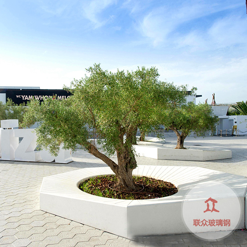 加工定制玻璃鋼異形座椅休閑椅商場公園學校等候椅戶外坐凳樹池凳