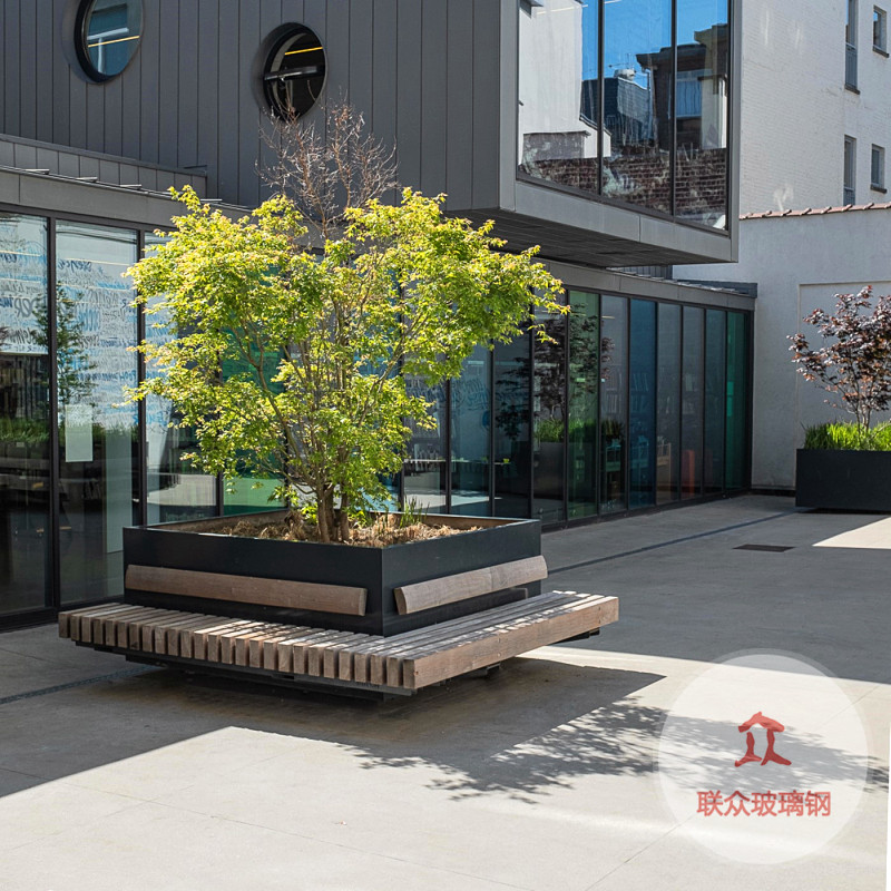 玻璃鋼城市商業美陳公園戶外休閑椅園林綠化玻璃鋼樹池多人位座椅