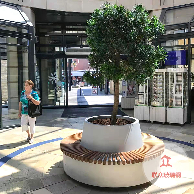 玻璃鋼休閑坐凳商場美陳座椅商業街公園休息長椅玻璃鋼樹池坐凳子