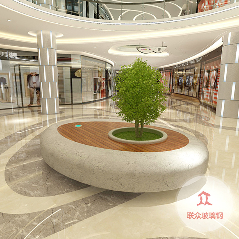 玻璃鋼異形樹池廠家公園景區座椅花池道路綠化景觀坐凳學校長條椅