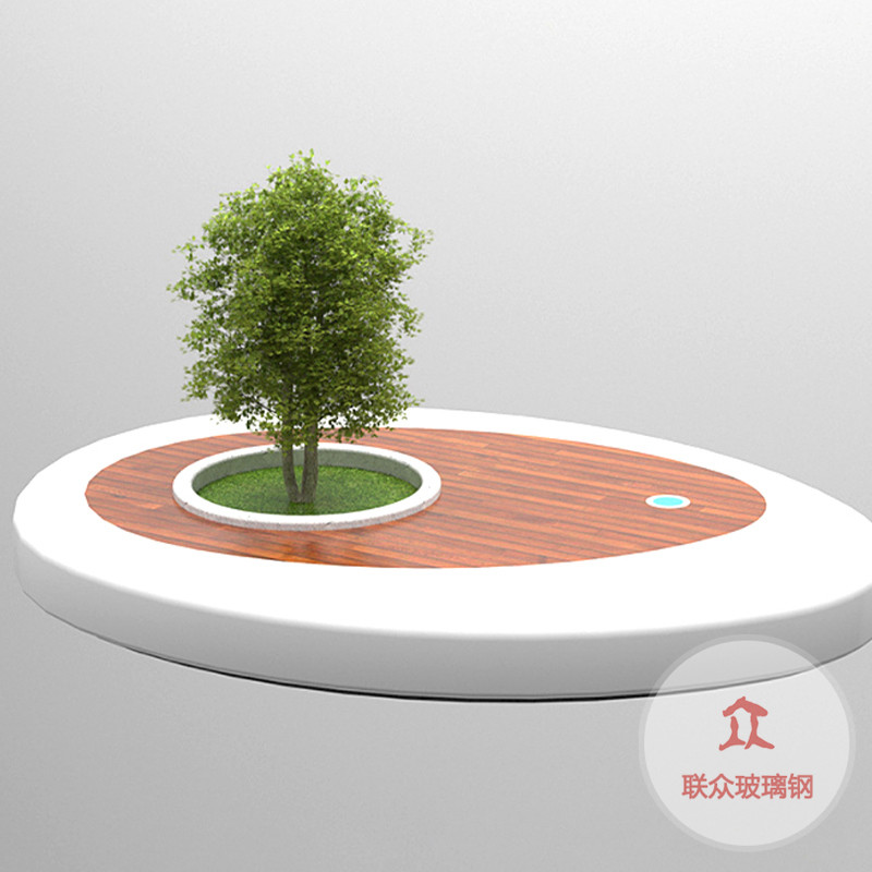 組合休閑區城市綠化戶外樹池坐凳休閑椅座椅玻璃鋼公共等候休息椅