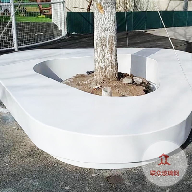 玻璃鋼樹池座椅商場景觀花壇休閑椅商場公園休息區異形座椅雕塑