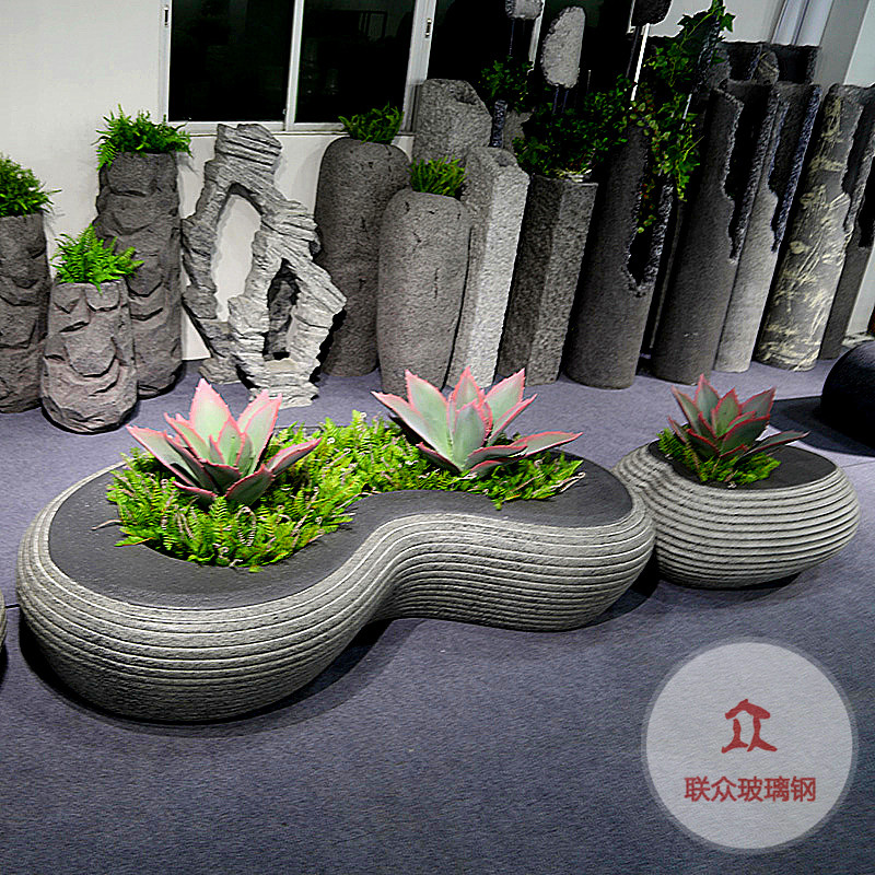 定制玻璃鋼鵝卵石座椅創意戶外室外坐凳商場學校凳子庭院公園矮凳