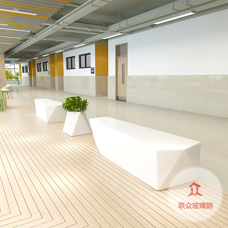 商場玻璃鋼休閑座椅戶外商業酒店創意公共休息區花盆坐凳定制公園