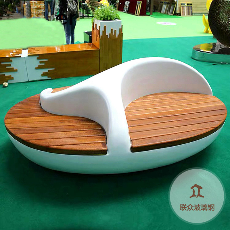 玻璃鋼休閑椅花盆組合鵝卵石坐凳創意戶外公共休息區椅子商場座椅