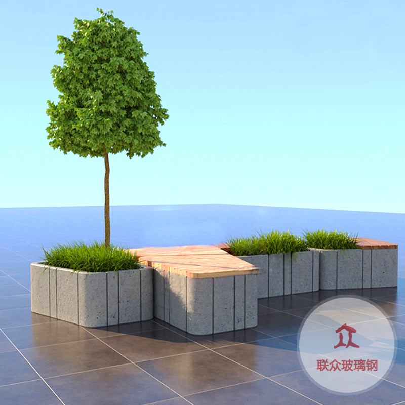 定制戶外玻璃鋼樹池坐凳創意景觀園林花壇座椅商場休息等候休閑椅